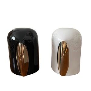 IKEA RUSTIKG Black & White 4" Parrot Decoration Set of 2